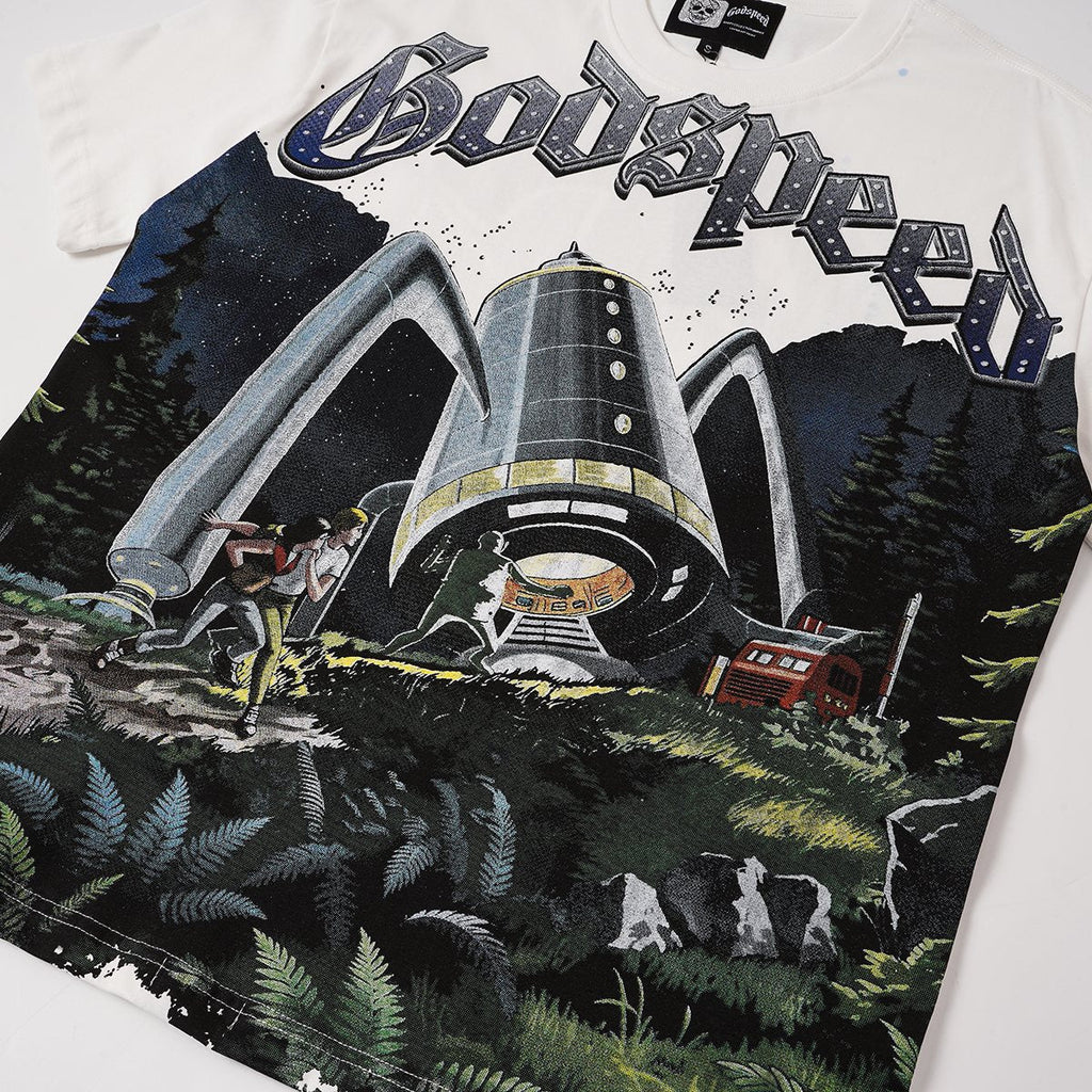 Godspeed Sci-Fi Landscape Graphic T-Shirt ¡ª detail