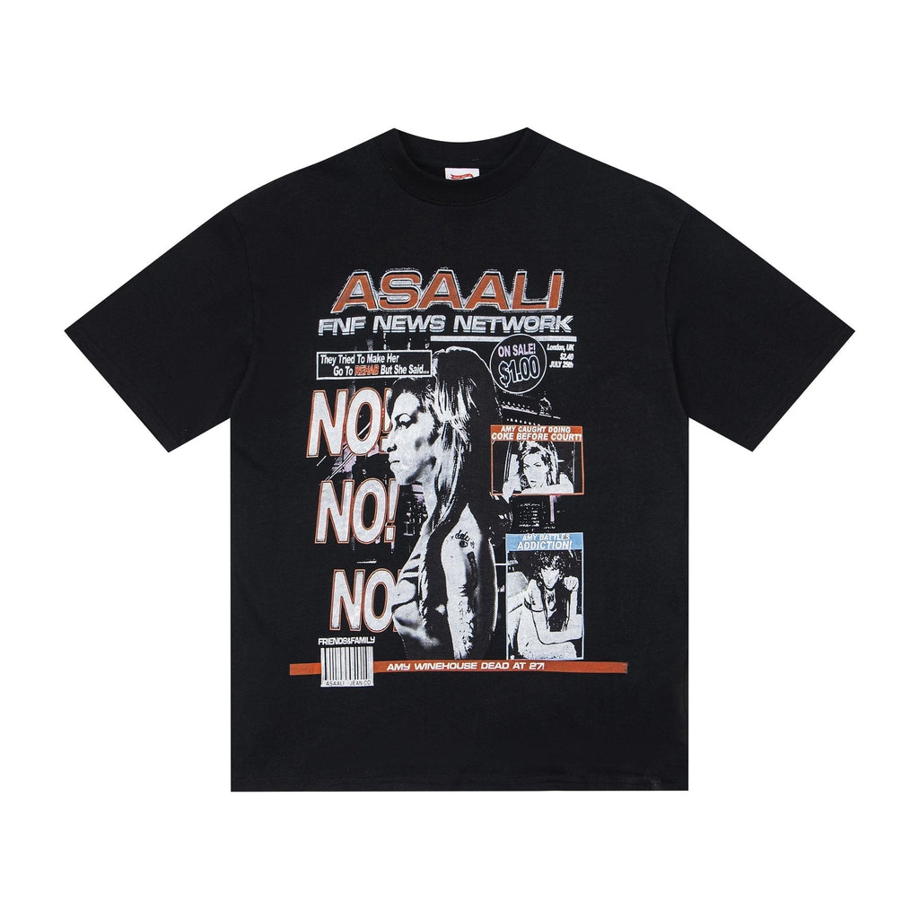 ASAALL Black Front & Back Graphic T-Shirt ¡ª front
