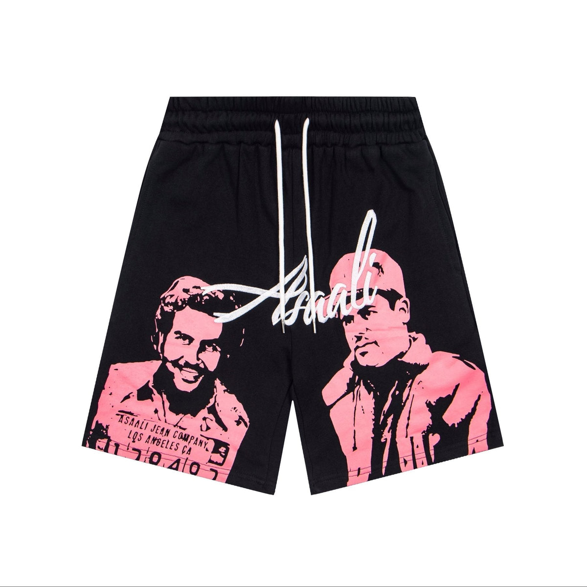 ASAALL Portrait Graphic Drawstring Shorts ¡ª front