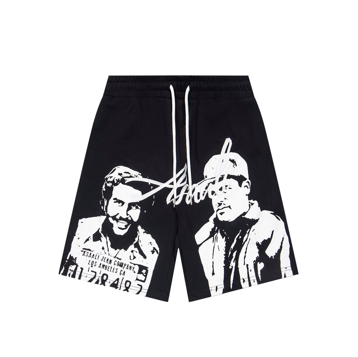 ASAALL Portrait Graphic Drawstring Shorts ¡ª front