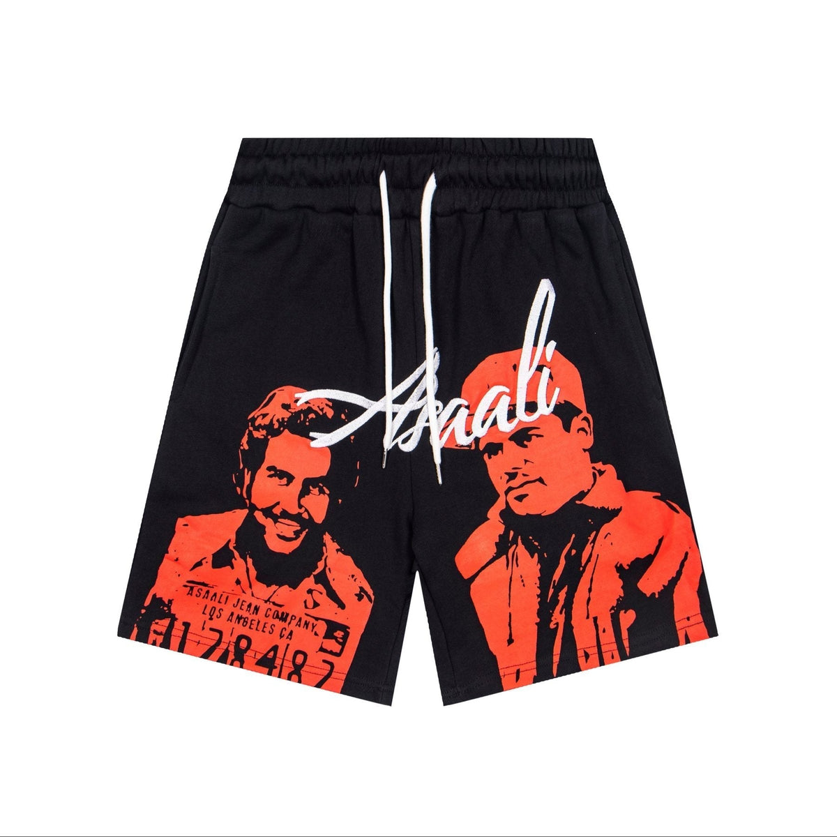ASAALL Portrait Graphic Drawstring Shorts ¡ª front