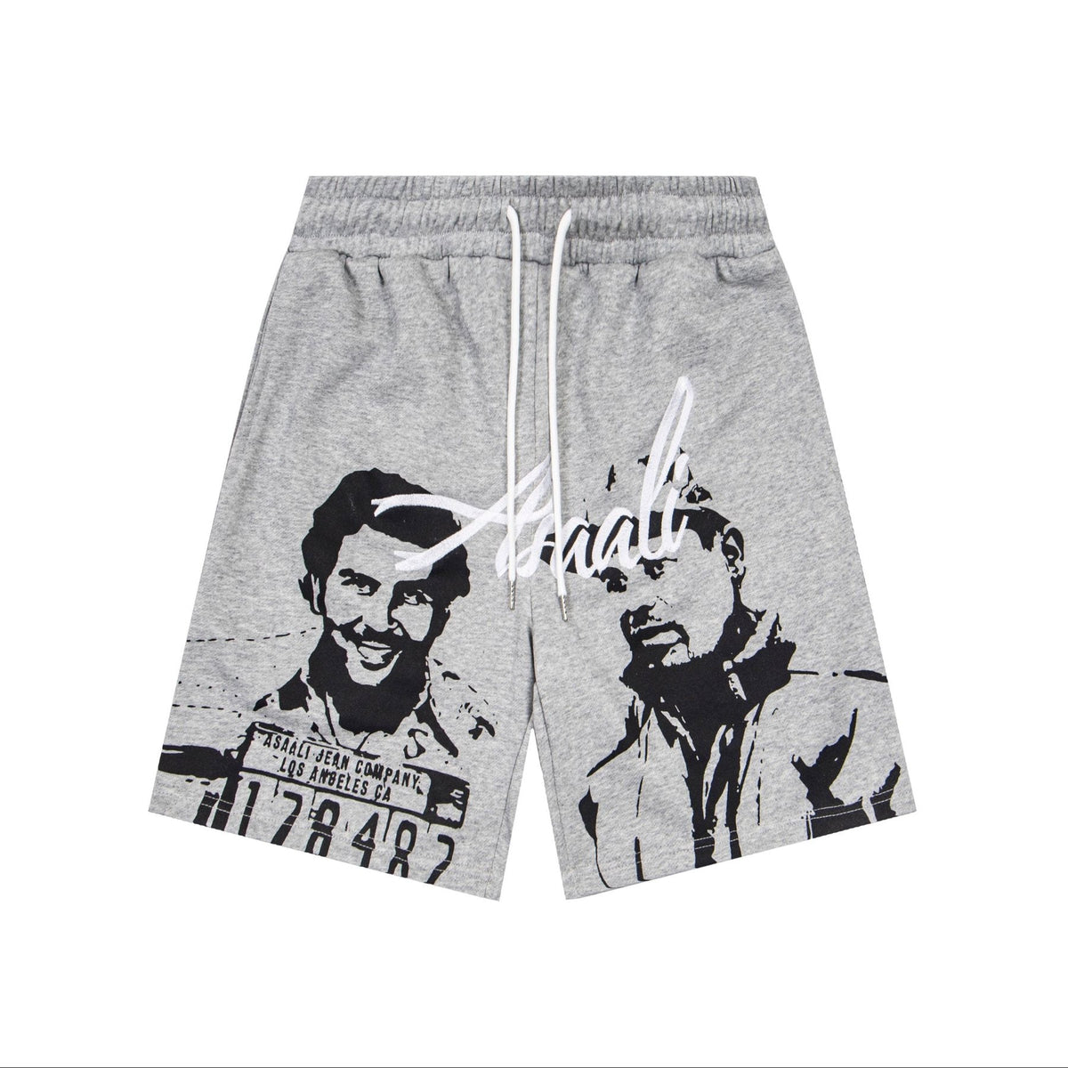 ASAALL Portrait Graphic Drawstring Shorts ¡ª front