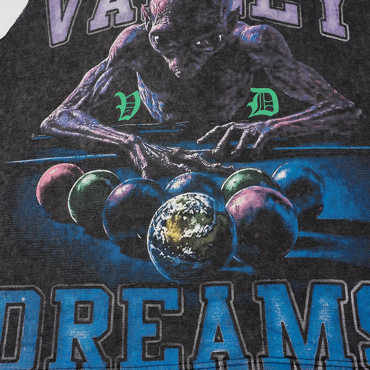 VALLEY Dreams Billiards Graphic Sleeveless T-Shirt ¡ª detail