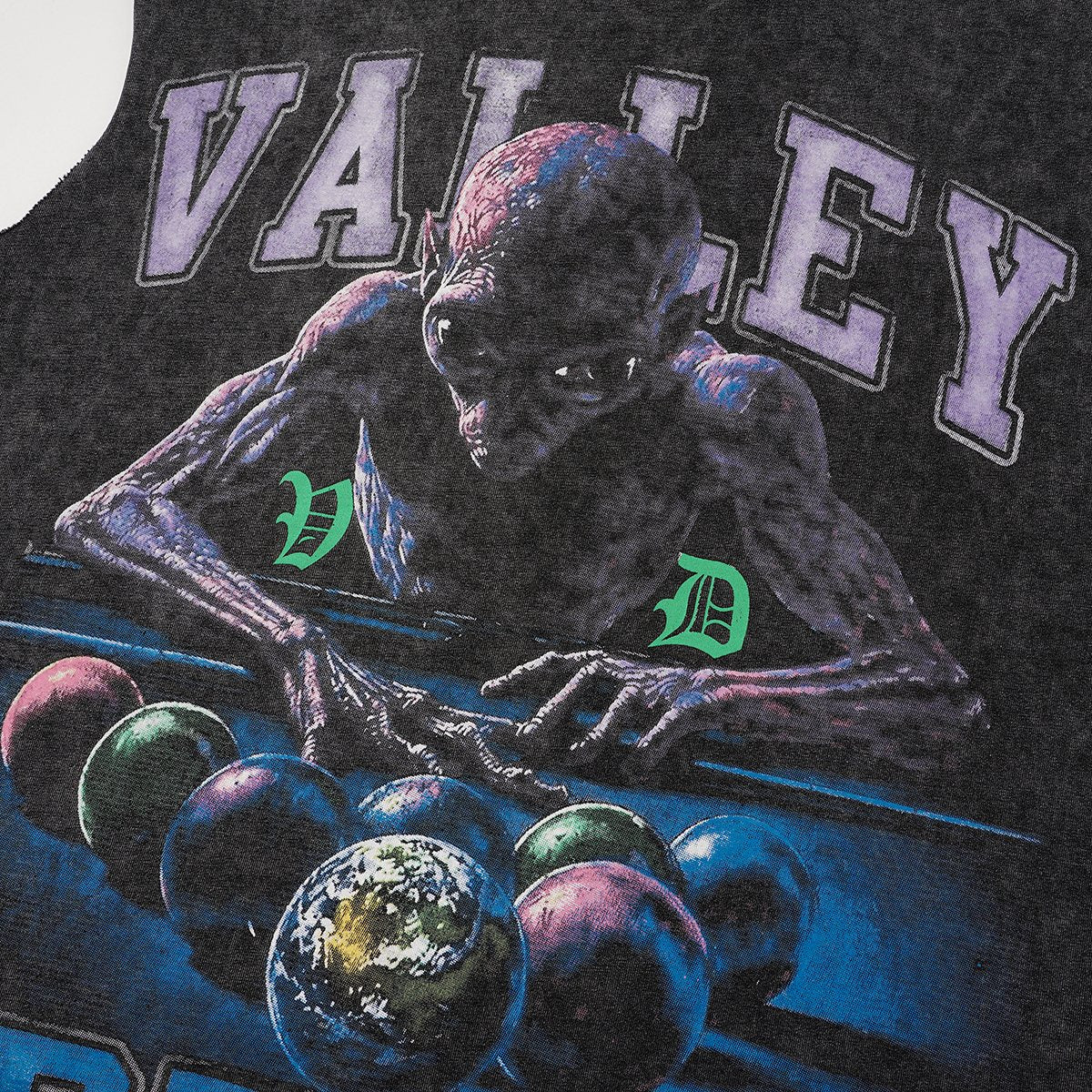 VALLEY Dreams Billiards Graphic Sleeveless T-Shirt ¡ª detail