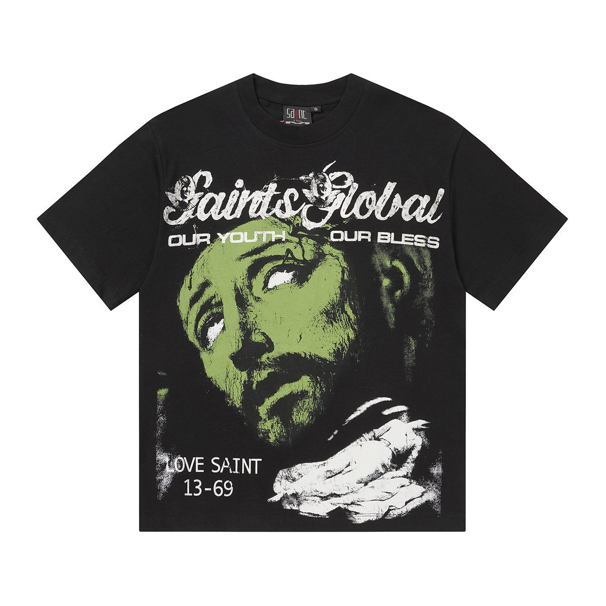 SAINT Black Graphic Short-Sleeve T-Shirt ¡ª hero