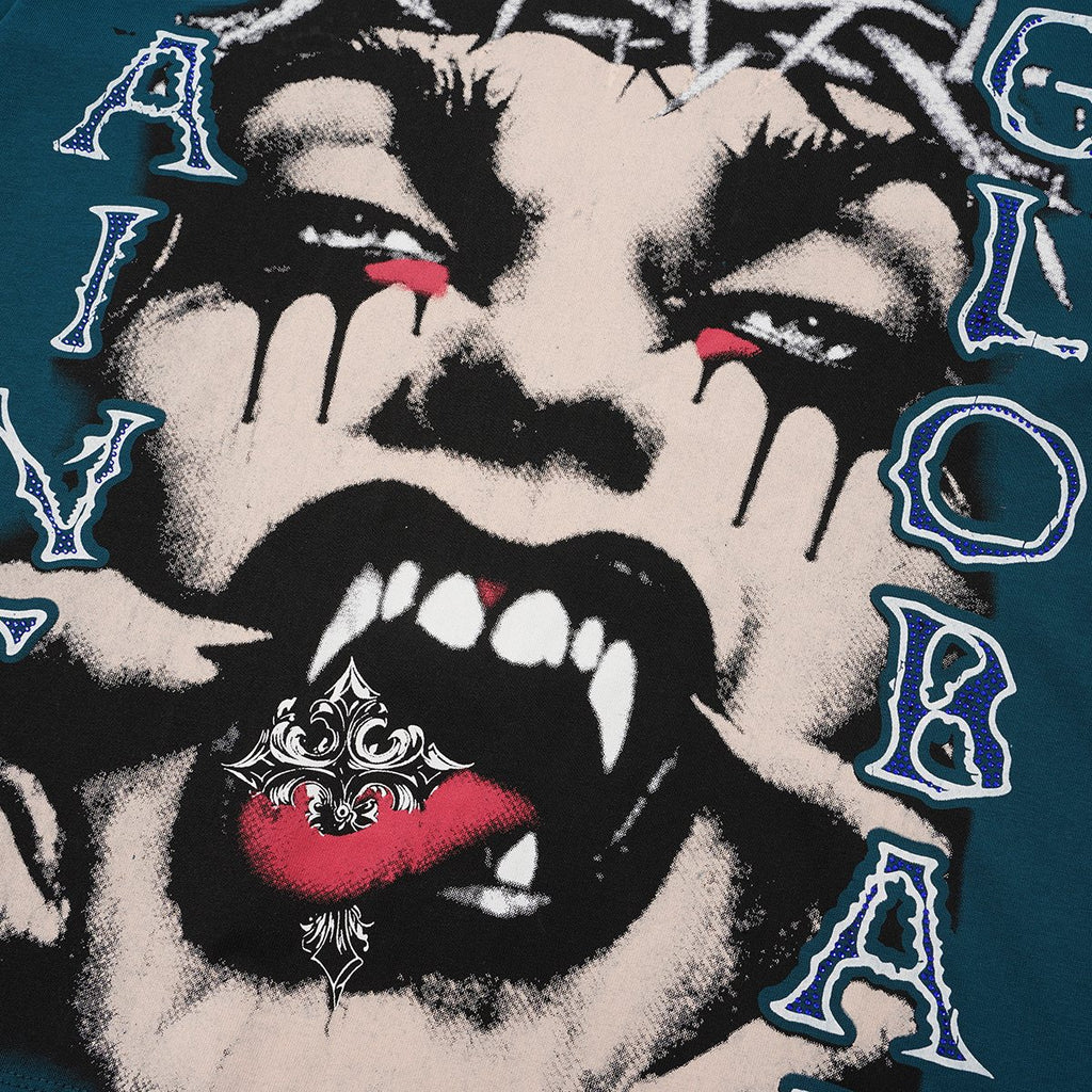 SAINT Rhinestone Graphic Short-Sleeve T-Shirt ¡ª detail
