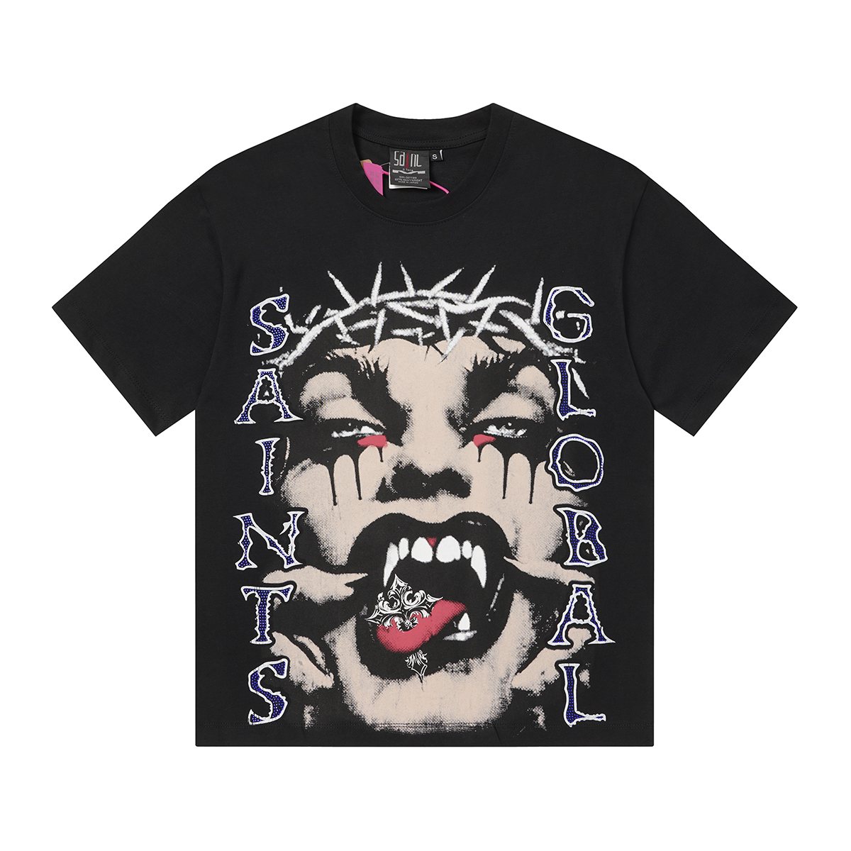 SAINT Rhinestone Graphic Short-Sleeve T-Shirt ¡ª hero