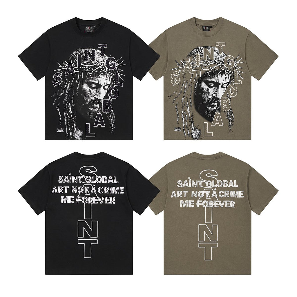 SAINT Rhinestone Graphic Short-Sleeve T-Shirt ¡ª comparison