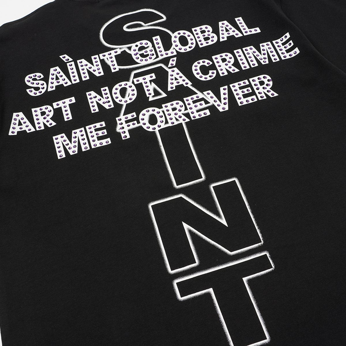SAINT Rhinestone Graphic Short-Sleeve T-Shirt ¡ª detail