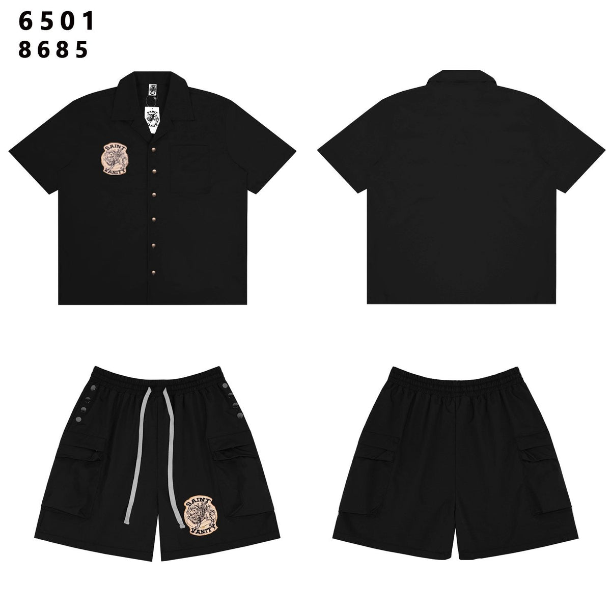 SAINT Vanity Patch Short-Sleeve Shirt & Cargo Shorts Set ¡ª hero