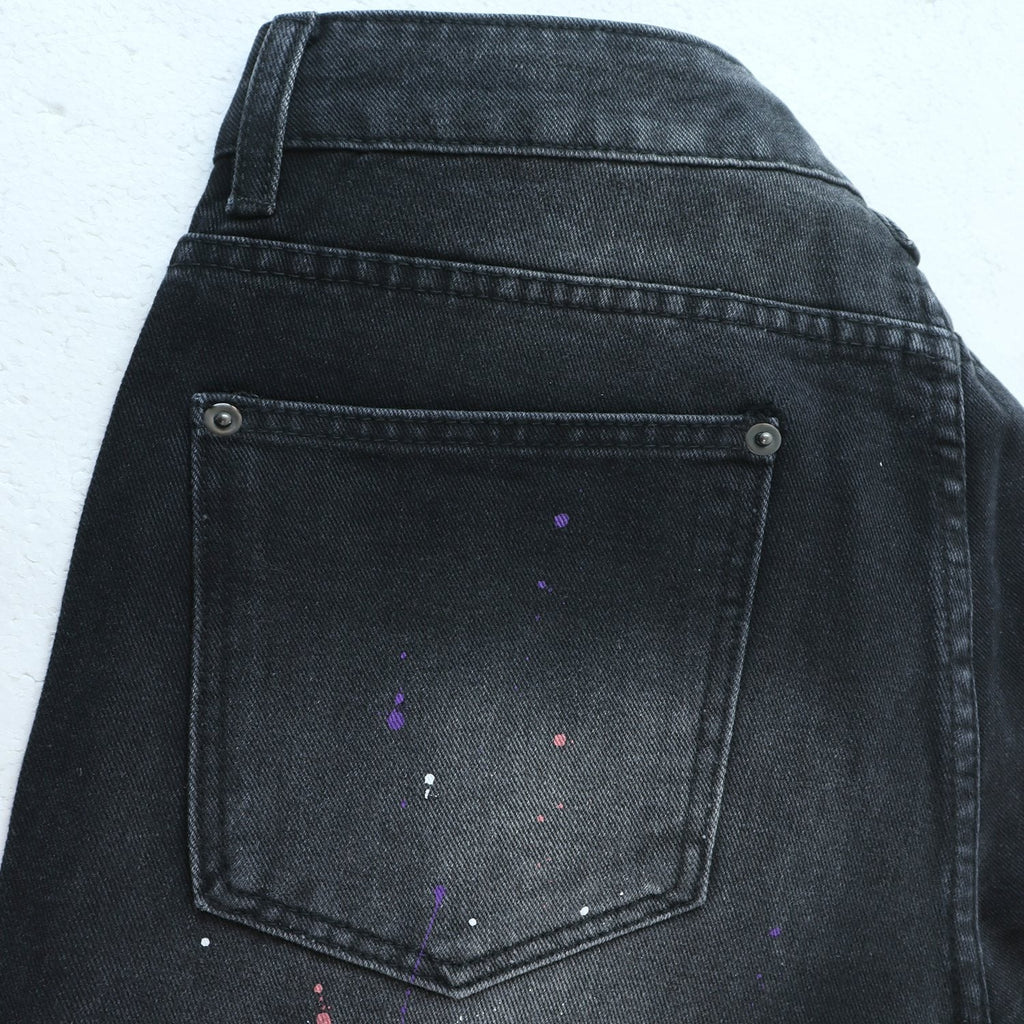 Valley Dreams Lives Forever Paint-Splatter Jeans ¡ª detail