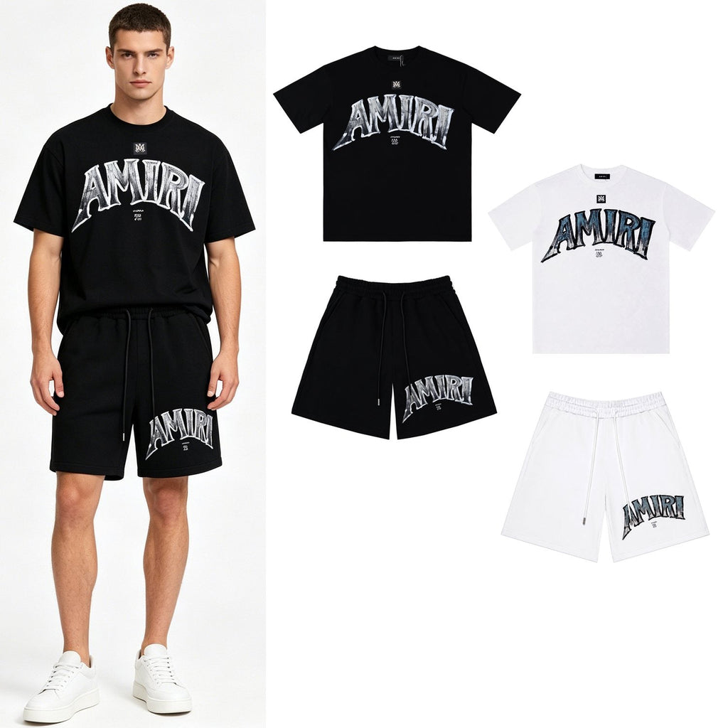AMIRI Metallic Letter Graphic T-Shirt & Shorts Set ¡ª context