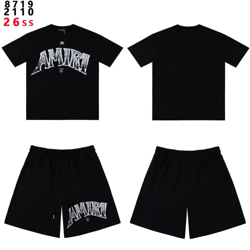 AMIRI Metallic Letter Graphic T-Shirt & Shorts Set ¡ª hero