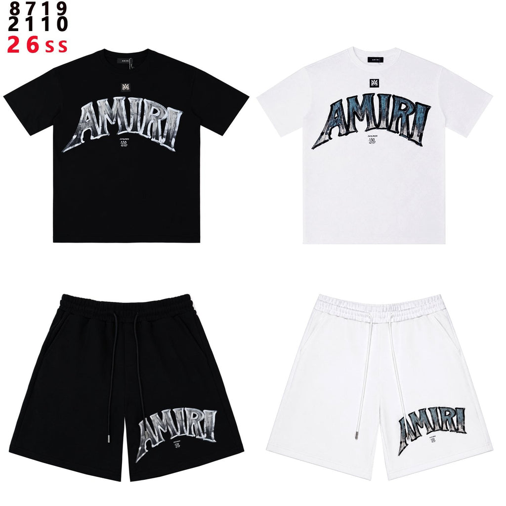 AMIRI Metallic Letter Graphic T-Shirt & Shorts Set ¡ª comparison