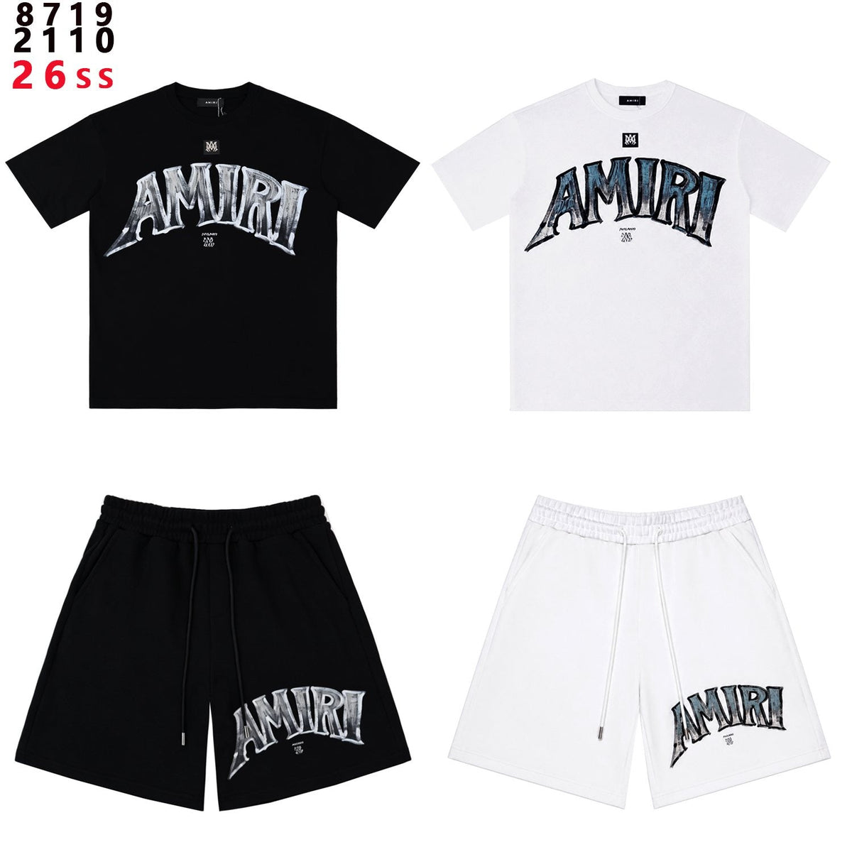 AMIRI Metallic Letter Graphic T-Shirt & Shorts Set ¡ª comparison