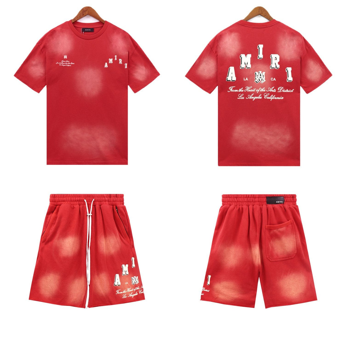 AMIRI Washed Graphic T-Shirt & Shorts Set ¡ª front