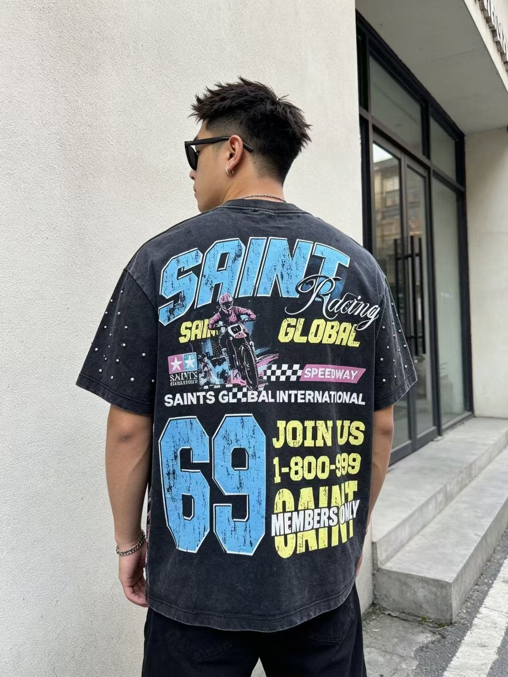 SAINT Racing Motorcycle Graphic T-Shirt ¡ª model