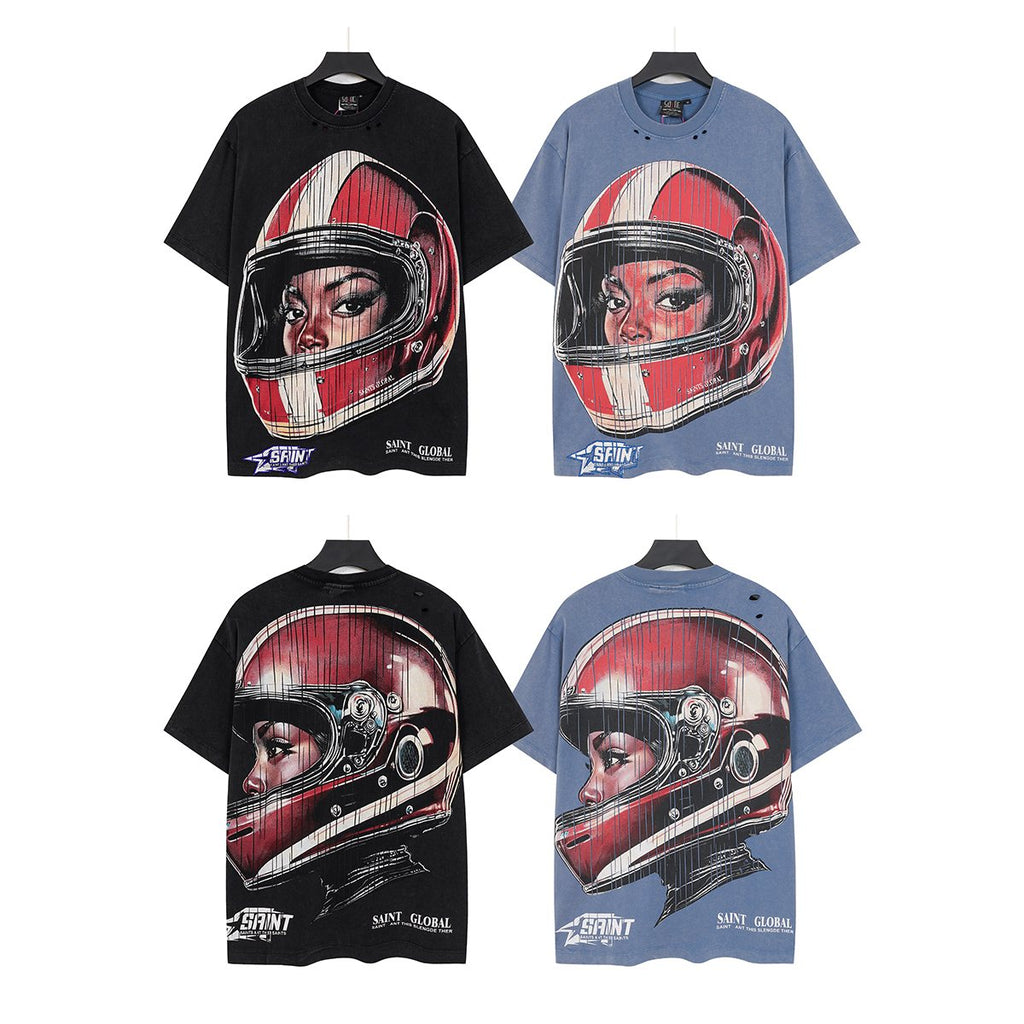 SAINT Washed Rhinestone Graphic T-Shirt ¡ª comparison