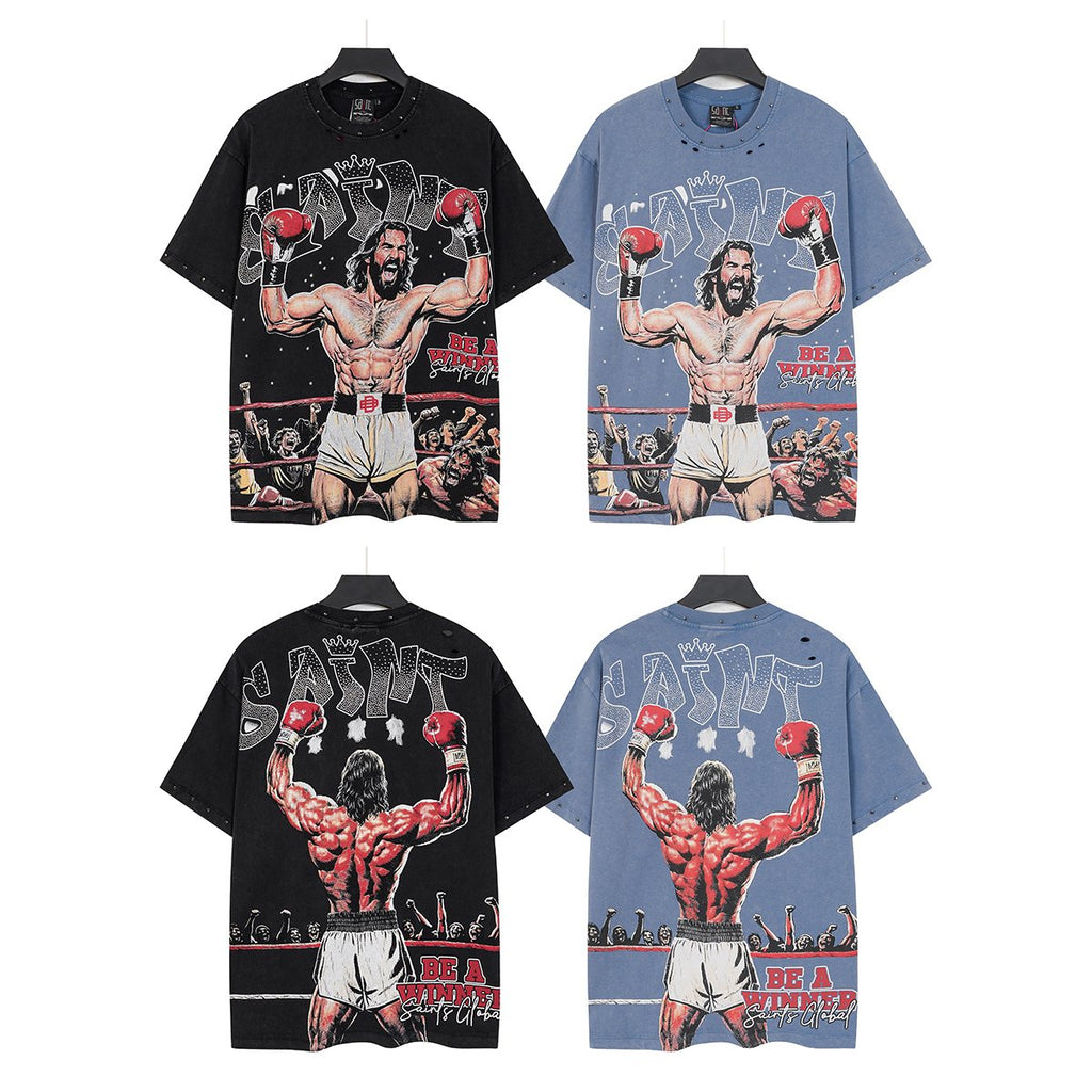 SAINT Boxing Graphic Washed T-Shirt ¡ª comparison