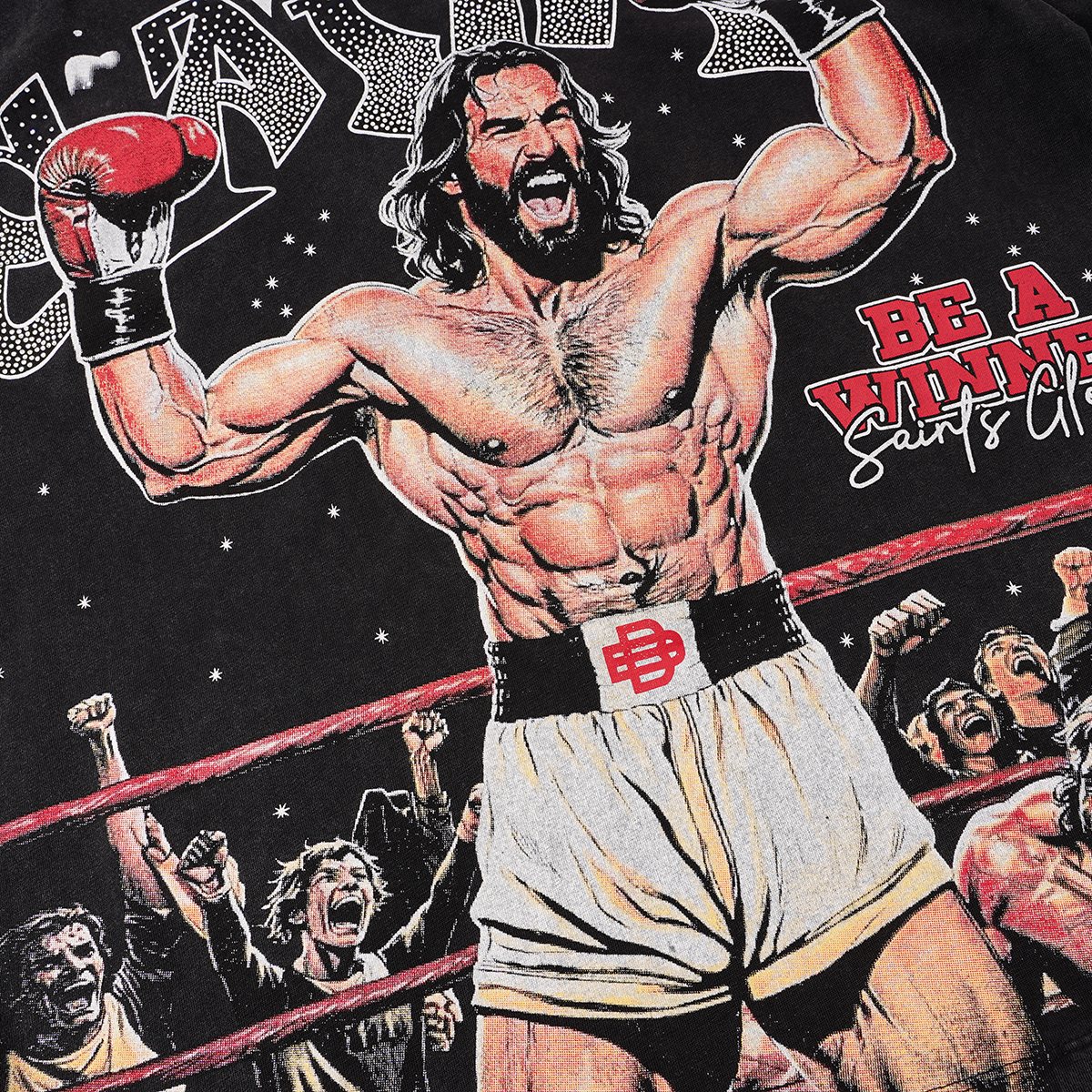 SAINT Boxing Graphic Washed T-Shirt ¡ª detail