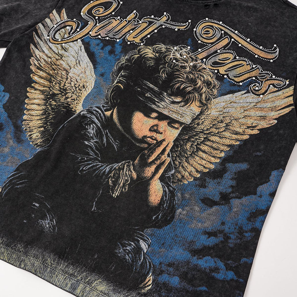 SAINT Tears Angel Graphic Short-Sleeve T-Shirt ¡ª detail