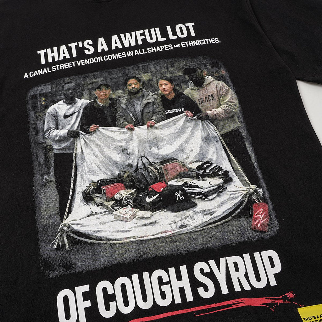 THAT'S A AWFUL LOT OF COUGH SYRUP Photo Graphic Short-Sleeve T-Shirt ¡ª detail