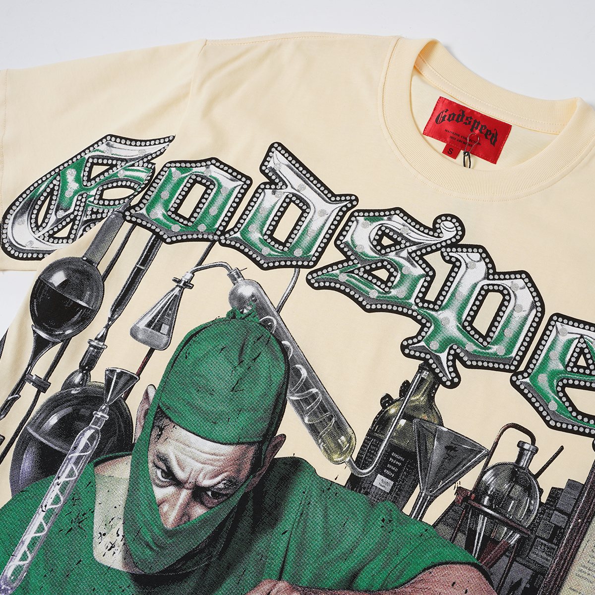 Godspeed Laboratory Graphic Short-Sleeve T-Shirt - Cream ¡ª detail