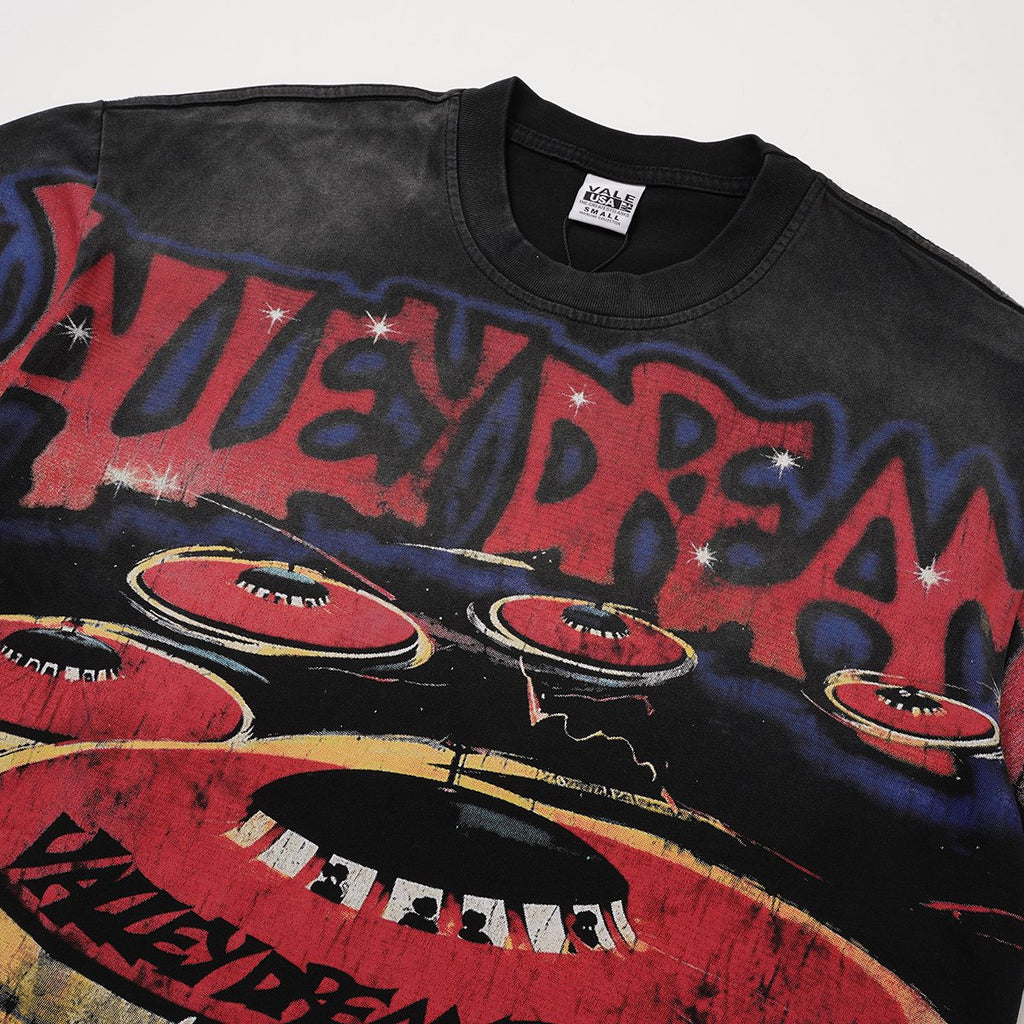 VALLEY UFO Graphic Washed Black T-Shirt ¡ª detail