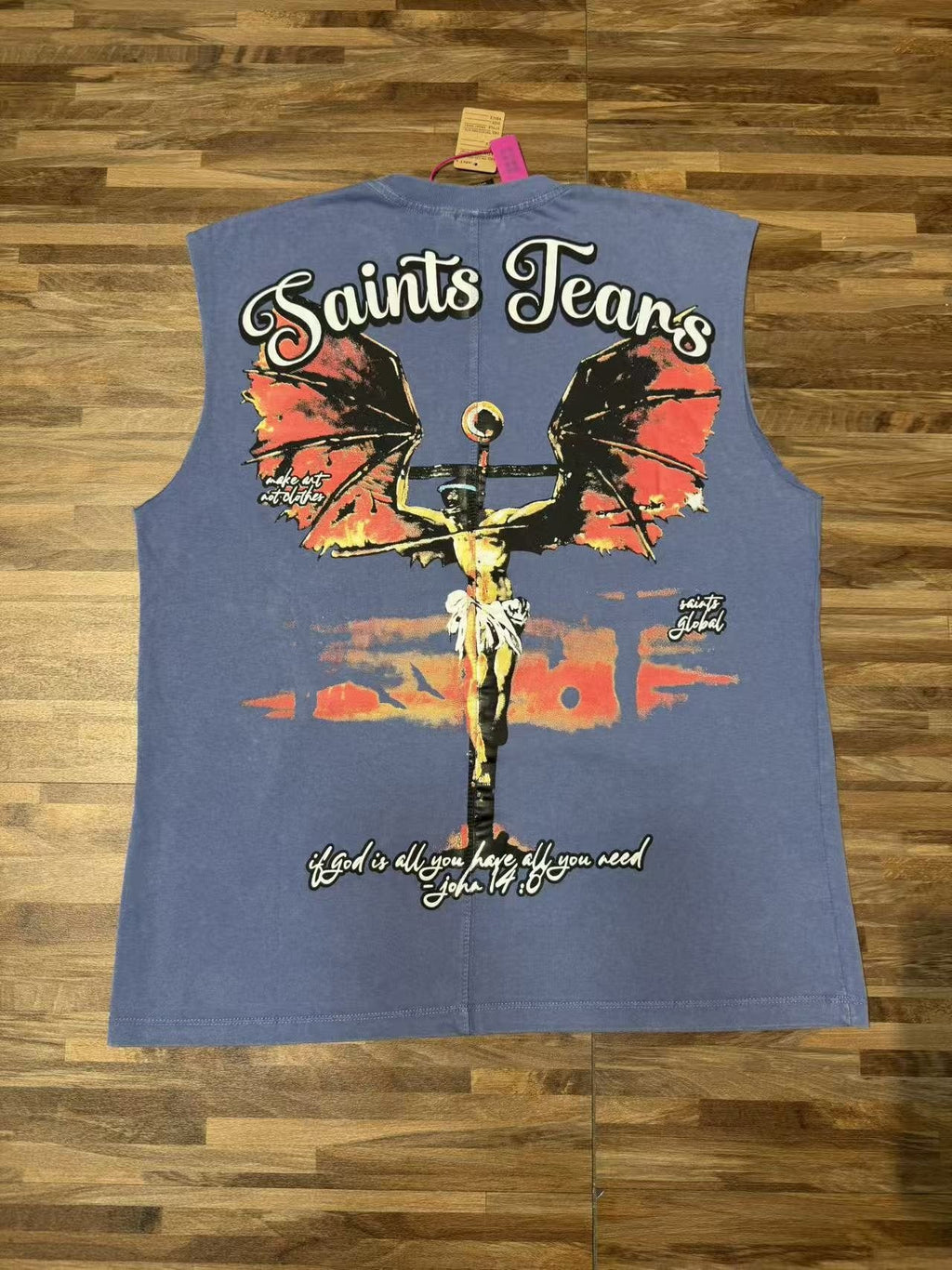 SAINT Tears & Crucifix Graphic Sleeveless T-Shirt ¡ª back