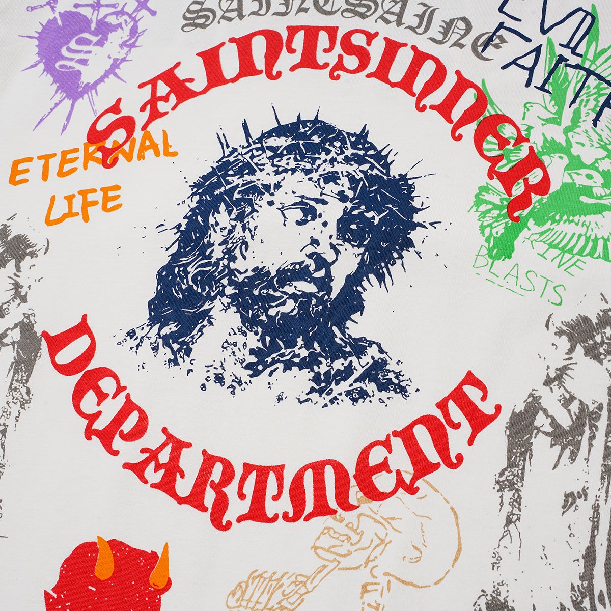 SAINT Multicolor Athletics Graphic T-Shirt ¡ª detail