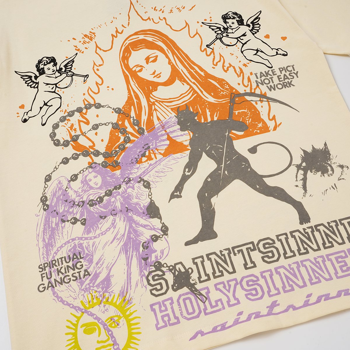 SAINT Cherub & Cross Short-Sleeve T-Shirt ¡ª detail