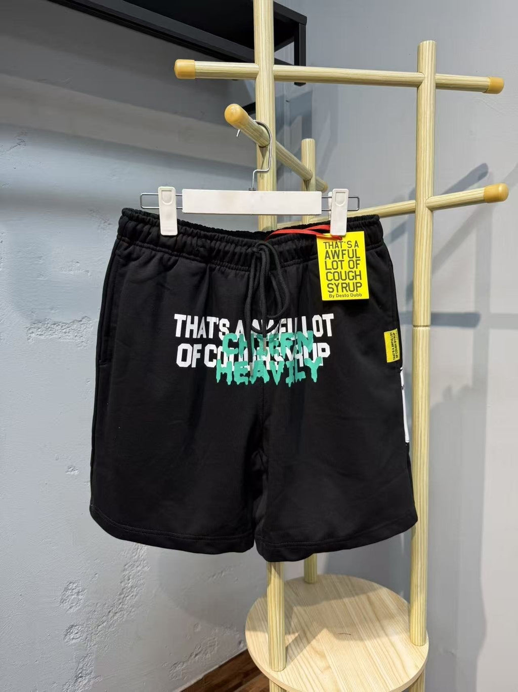 THAT'S A AWFUL LOT OF COUGH SYRUP Drawstring Graphic Shorts ¡ª context