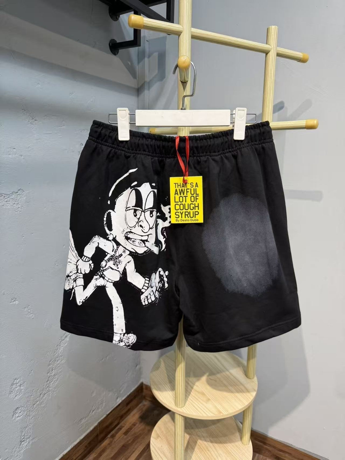 THAT'S A AWFUL LOT OF COUGH SYRUP Drawstring Graphic Shorts ¡ª context