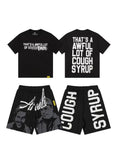 THAT'S A AWFUL LOT OF COUGH SYRUP Minimal Text Short-Sleeve Set ¡ª front