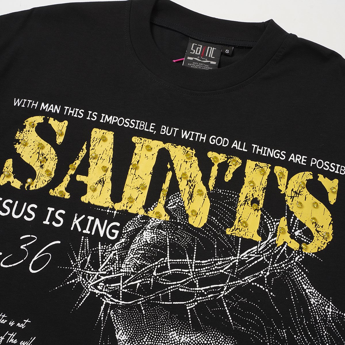 SAINT Religious Graphic Short-Sleeve T-Shirt ¡ª detail