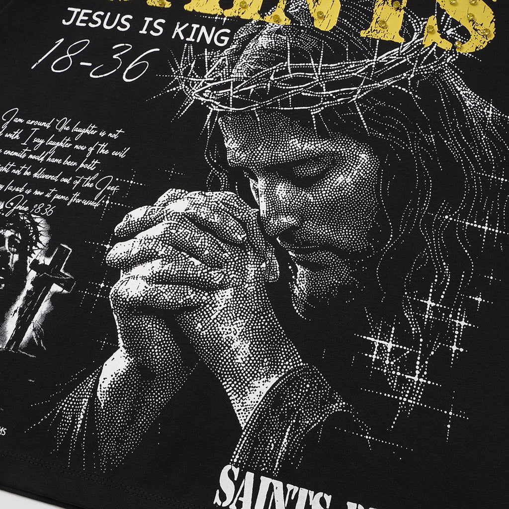 SAINT Religious Graphic Short-Sleeve T-Shirt ¡ª detail