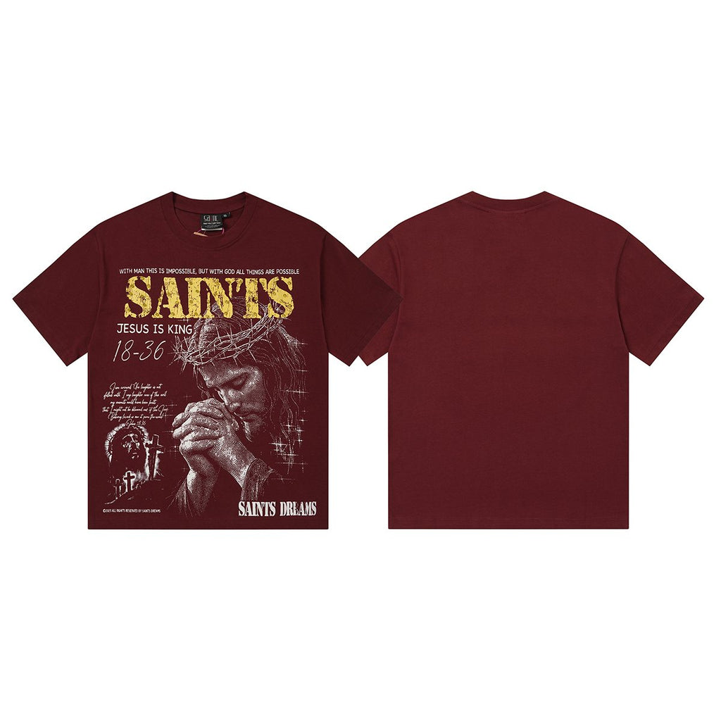 SAINT Religious Graphic Short-Sleeve T-Shirt ¡ª front