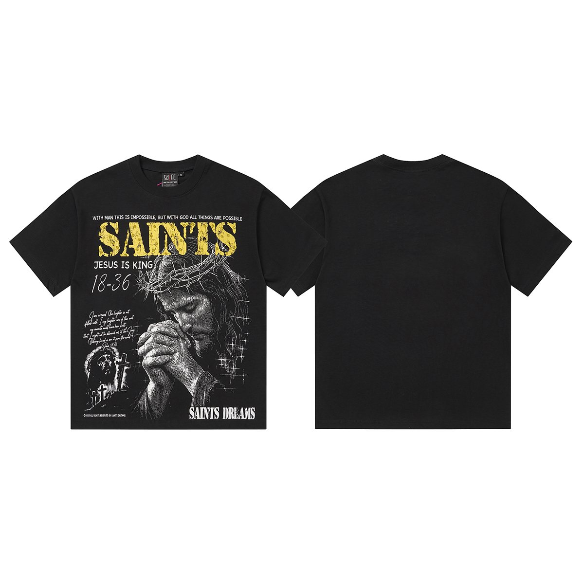 SAINT Religious Graphic Short-Sleeve T-Shirt ¡ª front