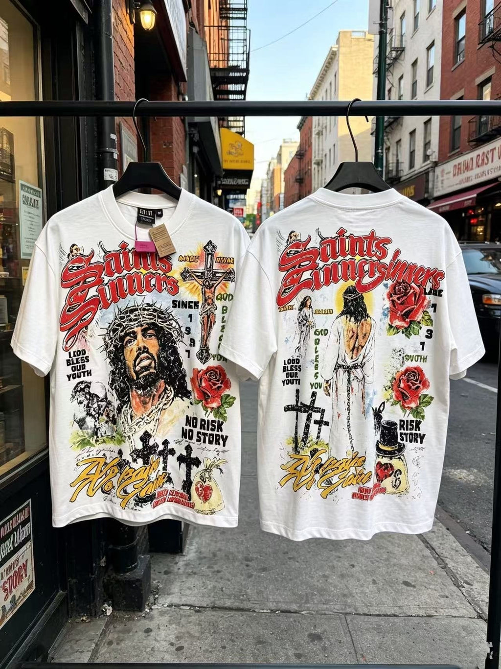 SAINT Religious-Inspired Graphic Short-Sleeve T-Shirt ¡ª context