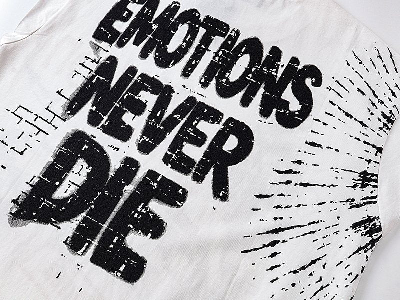 MIXED EMOTION Rhinestone Graphic Sleeveless T-Shirt ¡ª detail
