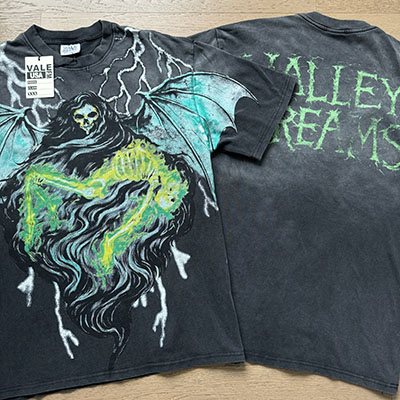 VALE USA Grim Reaper Graphic T-Shirt - Charcoal Black ¡ª context