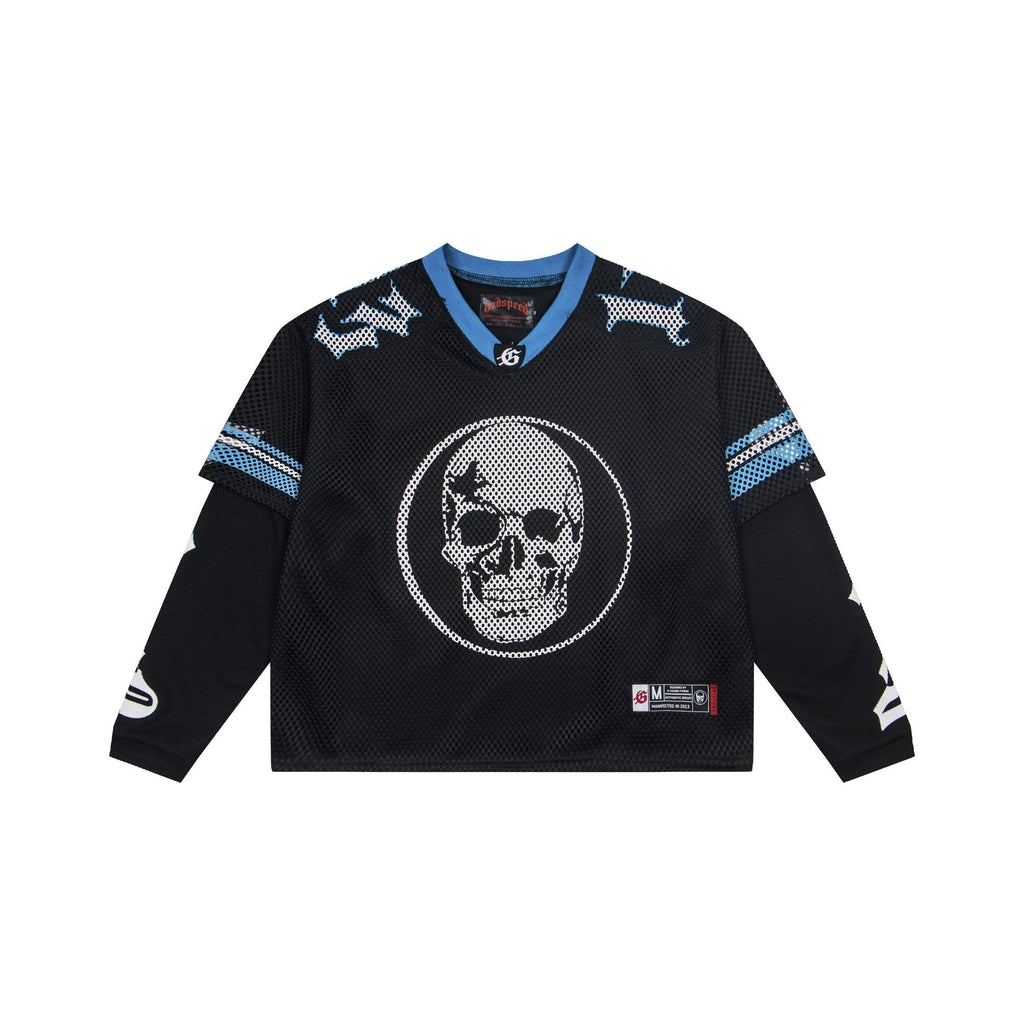 Godspeed Skull Mesh Jersey Long-Sleeve T-Shirt ¡ª front