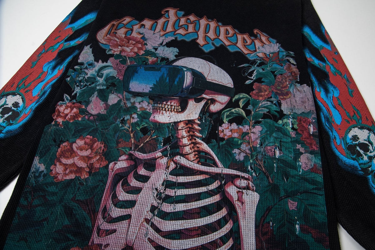 Godspeed Skeleton Floral Long-Sleeve T-Shirt ¡ª detail