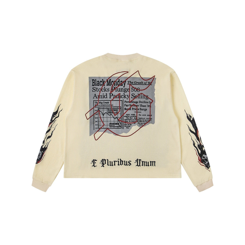Godspeed Newspaper Skull Graphic Long-Sleeve T-Shirt ¡ª back