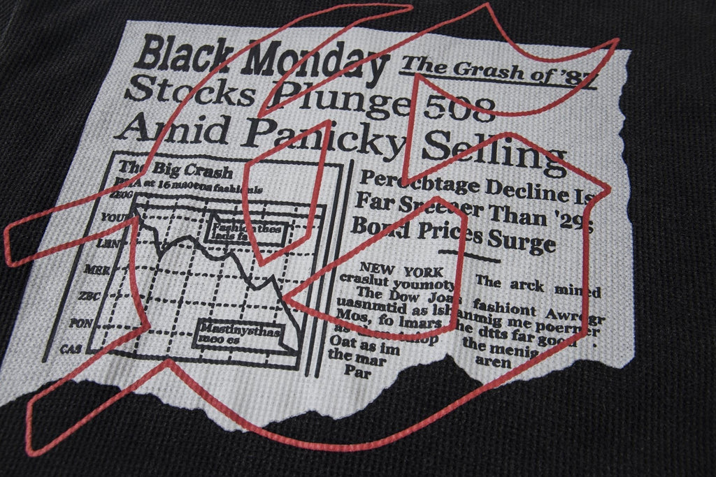 Godspeed Newspaper Skull Graphic Long-Sleeve T-Shirt ¡ª detail
