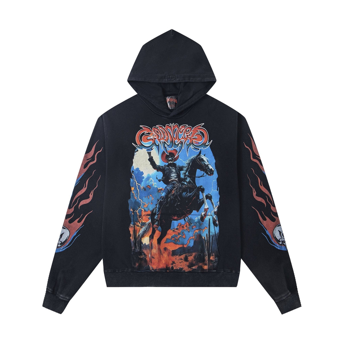 Godspeed Out of My Mind Cowboy Flame Graphic Hoodie ¡ª hero
