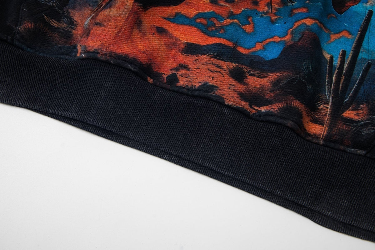Godspeed Out of My Mind Cowboy Flame Graphic Hoodie ¡ª detail