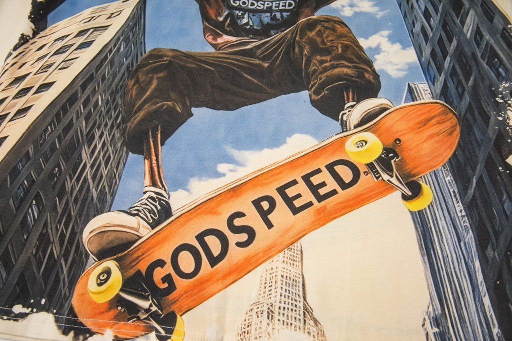 Godspeed White Ink Graphic Long-Sleeve T-Shirt ¡ª detail