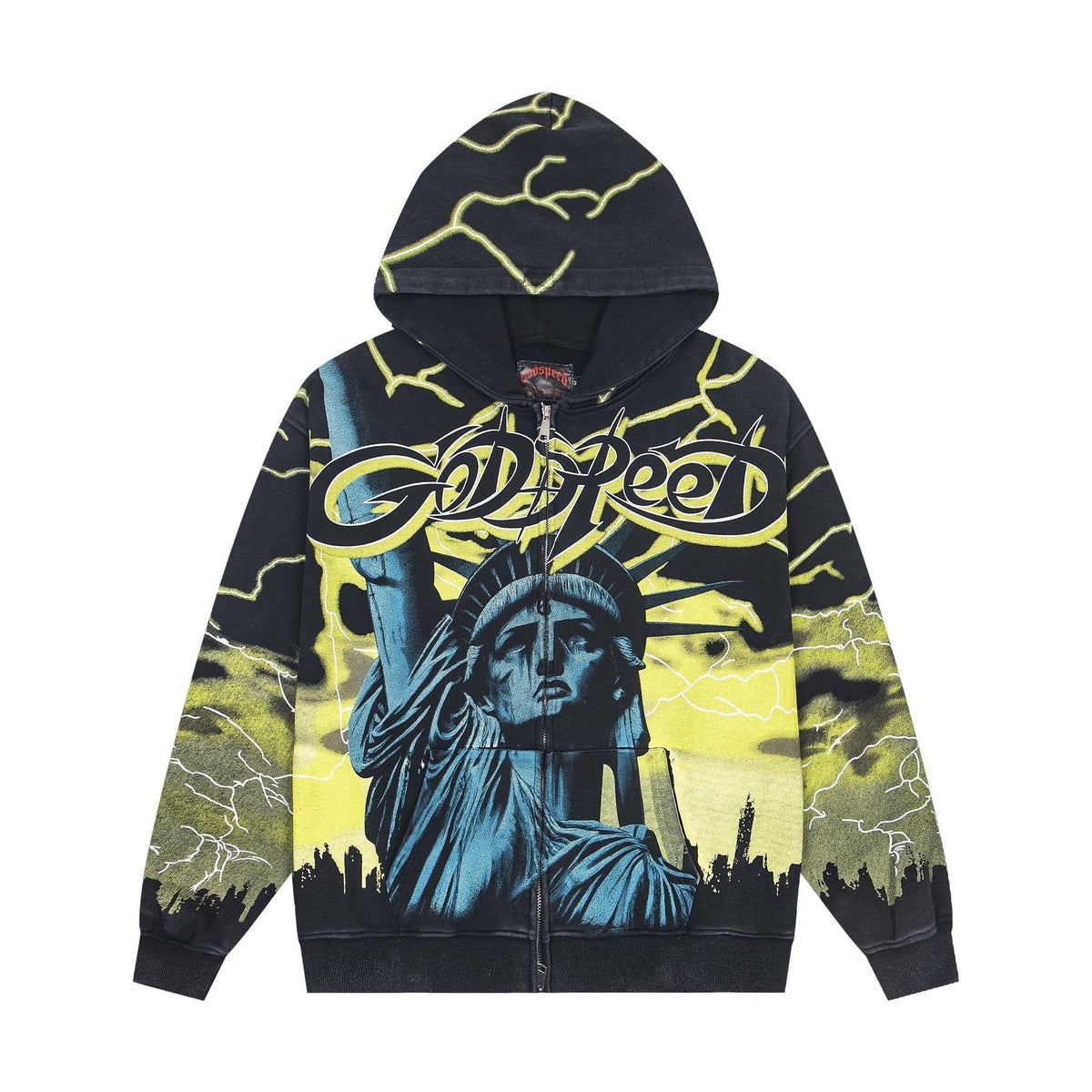Godspeed Out of Many One All-Over Print Zip Hoodie ¡ª front