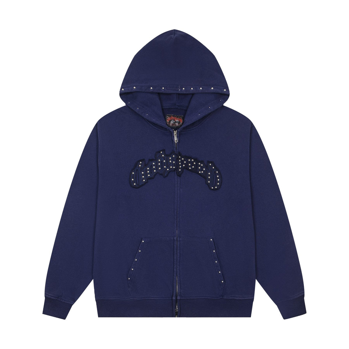 Godspeed Rhinestone-Style Zip Hoodie ¡ª front